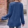thumbnail image 4 of IROINNID Rabais T-shirt à Manches Longues en Polyester pour Femmes Chemises en Coton pour Femmes Décontracté Uni Col Rond T-shirt Ample Haut, Bleu, 4 of 6