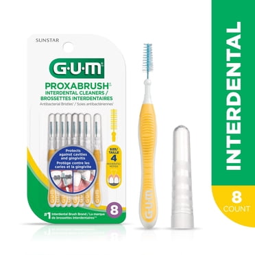 GUM® Proxabrush® Interdental Cleaning Brushes, Moderate, Remove up to 25% more plaque, 8 Count