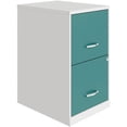 thumbnail image 1 of Solutions pour l'Espace Classeur Métallique à 2 Tiroirs de 18 Po Blanc/turquoise, 1 of 10