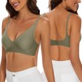thumbnail image 2 of Timegard Womens Bras Adjustable Strap Wireless Deep V Neck Smoothing Full Support Comfort Everyday Bra, 2 of 6