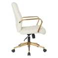 thumbnail image 3 of Mid-Back Cream Faux Leather Chair with Gold Finish Arms and Base K/D, 3 of 6