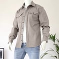 thumbnail image 1 of LOVZFMLL Vestes pour Hommes Homme Hiver Manches Longues Boutons Poches Col Rabattu Veste Manteau, 1 of 6