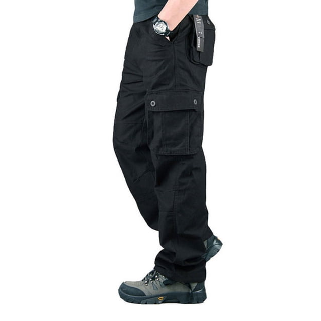OmicGot Pantalon Décontracté pour Homme à Multiples Poches Pantalon en Coton Homme Grande Taille Pantalon Cargo Homme Plein Air Randonnée Randonnée Joggers Pantalon Cargo 29-44