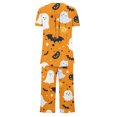 thumbnail image 3 of Jamicy Pyjama pour Femme Grande Taille Ample d'Halloween Imprimé Col Rond à Boutons Ensemble de Pyjama Capri Pyjama d'Halloween, 3 of 4