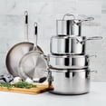 thumbnail image 2 of Tramontina Signature Tri-Ply Base Stainless Steel 10-Piece Cookware Set with Lids, Dutch Oven, Pots & Pans Kitchen Set, Induction-Ready, Oven-Safe, Dishwasher-Safe, 2 of 9
