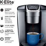 Keurig C K-Elite Créateur, Broyeur de pod K-Cup à service unique, avec capacité café glacé, Extra inclus, 75oz, Argent brossé Plus Groupe de filtres