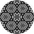 thumbnail image 1 of Ahgly Company Tapis d'Intérieur Lavables en Machine, Ronds de Nuit Transitionnels Noirs, Ronds de 6 Pi, 1 of 7