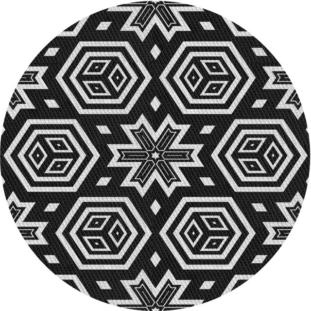 Ahgly Company Tapis d'Intérieur Lavables en Machine, Ronds de Nuit Transitionnels Noirs, Ronds de 6 Pi