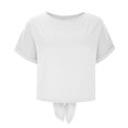 thumbnail image 4 of Birdeem Mode Femme Chemisier Col Roulé Uni Manches Courtes T-Shirt Été Hauts, 4 of 8