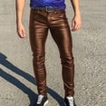 thumbnail image 1 of EGNMCR Pantalon Léger pour Homme, Pantalon Cargo Homme, Pantalon en Lin Homme Pantalon Décontracté Punk Rétro Gothique pour Homme Pantalon en Cuir Décontracté Uni Pantalon Pleine Longueur Homme Pantalon, 1 of 6