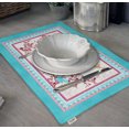 thumbnail image 3 of Vargottam Napperons - Napperon pour Table à Manger, Ensemble de 4 - Serviette en Coton Imprimée et Réversible - Napperons d'Intérieur pour Table de Salle à Manger à la Maison et dans la Cuisine - Oiseaux et Floral (Rose et Bleu), 3 of 5