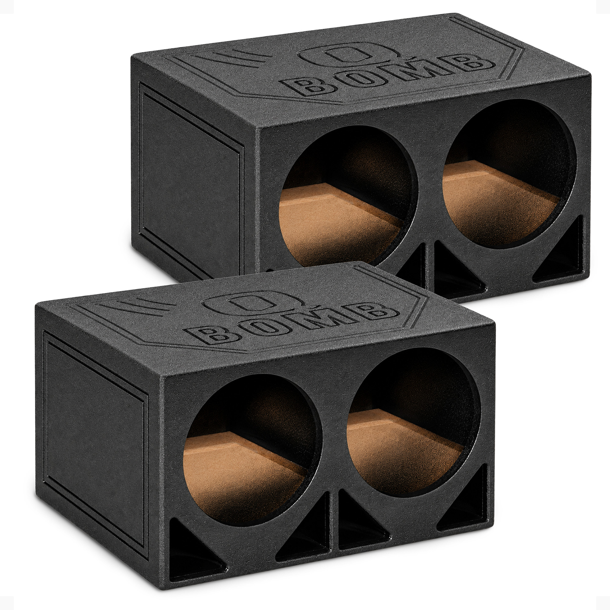 Q Power QBOMB12TB Dual Boîtier de Caisson de Basses Triangulaire à Ports de 12 Pouces (Lot de 2)
