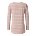 thumbnail image 5 of CEHVOM T-shirt Ample Décontracté à Manches Longues pour Femmes, Col en V, Imprimé à Rayures, Mode, 5 of 5