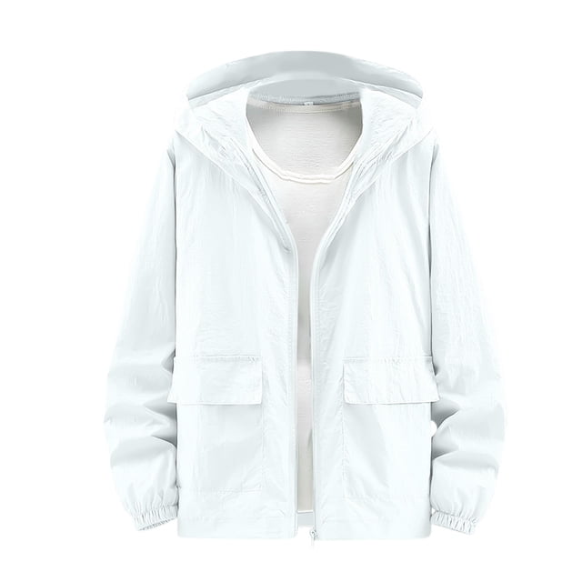 LOVZFMLL Jackets for Men's Sun Protection Clothing For Summer Outdoor Fishing Thin Style Sun Protection Clothing Solid Color Long Sleeved Hooded Casual Jacket/jacket