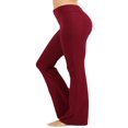 thumbnail image 3 of CHUANK Womens & Plus Stretch Cotton Fold-Over High Waist Bootcut Workout Flared Yoga Pants, 3 of 4