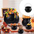 thumbnail image 2 of kjfeif Package Halloween Large Cauldron, Wrap Halloween Cauldron Black Plastic Witch Cauldron Kettle Halloween Cauldron Candy Rack for Halloween and St. Day Parties, 2 of 9