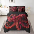 thumbnail image 2 of YST Red Octopus 7-Piece Comforter Set, Nautical Sea Animal Design, King, 2 of 5