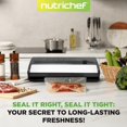thumbnail image 4 of NutriChef Machine de Mise sous Vide pour Aliments, Corps en Acier Inoxydable et ABS, Système de Scellage Automatique pour Aliments Secs et Humides, Commandes Tactiles à DEL, Comprend des Sacs, 4 of 8