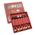 thumbnail image 2 of Oleegame 2PC Stainless Steel Cutlery Set Christmas Tableware Set Stainless Steel Spoon Gift Set Dessert Spoon Fork Coffee Spoon Christmas Pendant Spoon Tableware Set Gift, 2 of 9
