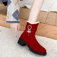 thumbnail image 4 of Chaussures pour Femmes Chaussures Femmes Couleur Unie Chaussures Décontractées Chaudes Bottines d'Hiver Bottes d'Automne Femmes en Liquidation, 4 of 9