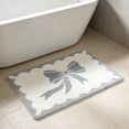 thumbnail image 4 of Flocked Velvet Bath Mat with Bow Design | Soft Plush Absorbent Shower Rug for Bathtub | Non-Slip Latex Backing Quick Dry Floor Mat for Bathroom | Washable Microfiber Runner for Sink, Tub, Doorway, 4 of 6