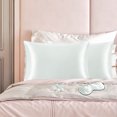 thumbnail image 1 of PiccoCasa Set of 2 Queen Satin Pillowcase Durable&Soft Enveloped Light Gray, 1 of 7