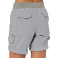 thumbnail image 2 of Innerwin Shorts Été Décontractés Cargo pour Femmes Short de Travail Extensible Lin Gris Bleu G, 2 of 7