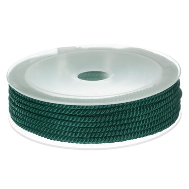 Unique Bargains Twisted Nylon Twine Thread Beading Cord 3mm 7M/23 Feet Extra Strong Braided Nylon String, Dark Green
