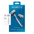thumbnail image 1 of Harry's Rasoir de Rasage pour Hommes avec 2 Cartouches de Recharge de Lame de Rasoir, Chrome Edition (Lot de 2), 1 of 5