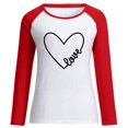 thumbnail image 3 of Qertyioot T-Shirt Graphique pour Femmes de la Saint-Valentin à Manches Longues, Imprimé pour la Mode Décontractée, Chandail à Col Rond, Hauts, Blouse, 3 of 3