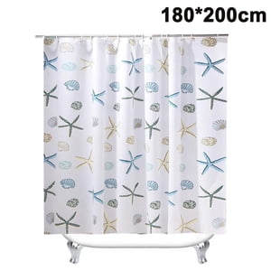 Shower Curtain Eco-Friendly Waterproof Bathroom Curtains Ocean Theme Semi Translucent Shower curtain Liners with Rustproof Grommets and Curtain Hooks