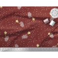 thumbnail image 2 of Soimoi Tissu de Velours Rouge Symbole Musical et Tissu Imprimé Étoiles par Yard 58 Pouces de Large, 2 of 3