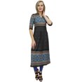 thumbnail image 2 of Bimba Tunique Noire de Designer pour Femme Imprimée, Kurti Ligne A, Kurta, Robe-22, 2 of 6