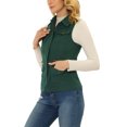 thumbnail image 4 of INSPIRE CHIC Veste Zippée pour Femme Sans Manches Anorak Gilet Utilitaire Veste avec Poches TP Vert Foncé, 4 of 7