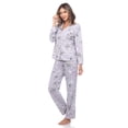 thumbnail image 3 of White Mark Women's Floral Long Sleeve Button-Down Pajama Set, 3 of 6