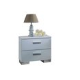 thumbnail image 1 of ACME Furniture Lorimar Table de Nuit en Bois à 2 Tiroirs, Blanc, 1 of 5