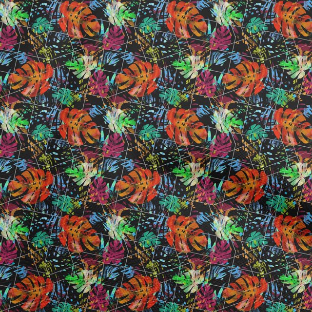oneOone Tissu Polyester Spandex Rouge Clair Tissu Robe Aquarelle Tropicale Tissu Imprimé Tissu au Mètre 56 Pouces de Large