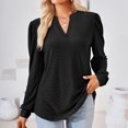 thumbnail image 2 of Pompotops T-shirt Ample à Manches Longues à Col en V Uni pour Femme Liquidation, 2 of 6