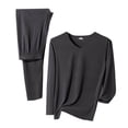 thumbnail image 2 of Pantalon Thermique pour Hommes Funicet, Pantalon Thermique pour Hommes, Ensemble de sous-Vêtements Thermiques Décontractés Unis pour Hommes à Enfiler, Col Rond, Haute Élasticité, Garde au Chaud, 2 of 3