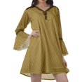 thumbnail image 3 of Moomaya Robes Mini Imprimées à Col en V pour Femmes Manches à Volants Robes de Plage pour Femmes, 3 of 4