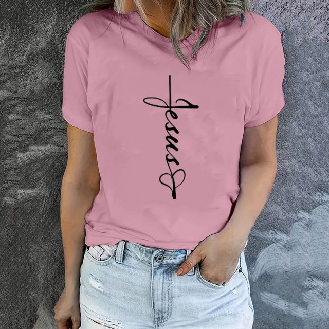 EGNMCR Shirts T - de Pâques pour Femmes T-Shirts Imprimé de Pâques Mode Printemps et Été pour Femmes Motif Imprimé de Pâques Col Rond T-shirt à Manches Courtes Haut/chemise T-shirt pour Femmes