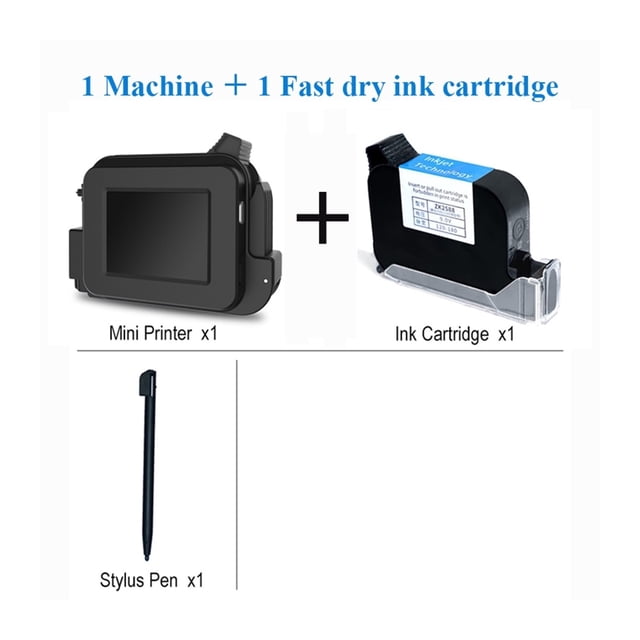 Zilai Imprimante d'Étiquettes à Jet d'Encre Portative Intelligente Mini à Main avec Noir, Bleu, 1 Unité