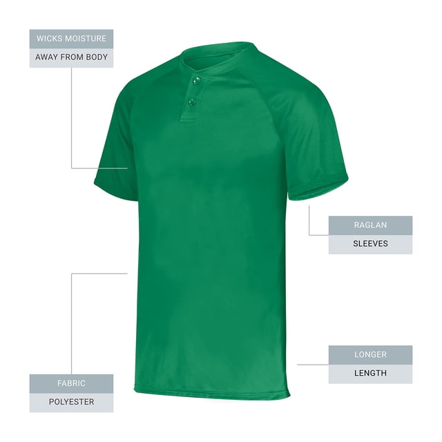 Augusta sportswear Boy's Attain Wicking Two Button Baseball Jersey