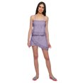 thumbnail image 1 of Moomaya Solid Spaghetti Strap 2 Piece Set Nightdress Drawstring Waist Nightwear, 1 of 6