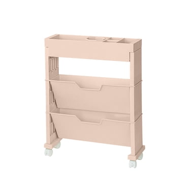Dvkptbk 3-layer Rolling Utility Car, Mobile Bookshelf, Multifunctional Mobile Bookshelf with Lockable Casters, Suitable for Learning, Office, Kitchen, Classroom Organization and Storage on Clearance