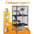 thumbnail image 2 of Cage pour Petits Animaux à Plusieurs Niveaux avec Rampe et Tablette de Rangement, Habitat en Métal pour Furets pour Hamster Chinchilla Lapin Cochon d'Inde Hérisson, Plateau Amovible et Roulettes, 2 of 9