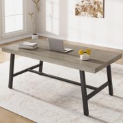 GloryStar Industrial Computer Desk, 70.87" Long Large Executive Pc Study Home Office Desk, Modern Wood Simple Computer Desk, Writing Desk Computer Table Workstation for Home Office, Grey