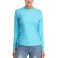 thumbnail image 1 of Women's Long Sleeve Rash Guard UPF 50+ Striped Swim Shirts, 1 of 8