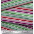 thumbnail image 2 of Soimoi Poly Georgette Fabric Horizontal Stripe Printed Fabric 1 Yard 52 Inch Wide, 2 of 5