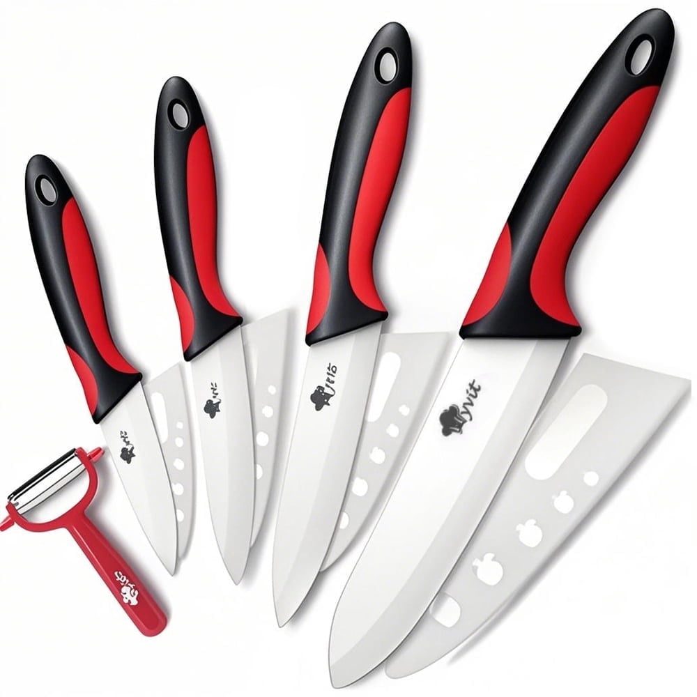 Myvit Ceramic Knife Set Kitchen Chef Knife 4-Pack Fruit Paring Knives,3",4",5",6"